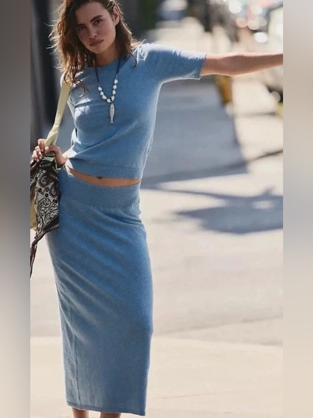 Free People Isabella Blue Skirt & Top set size S